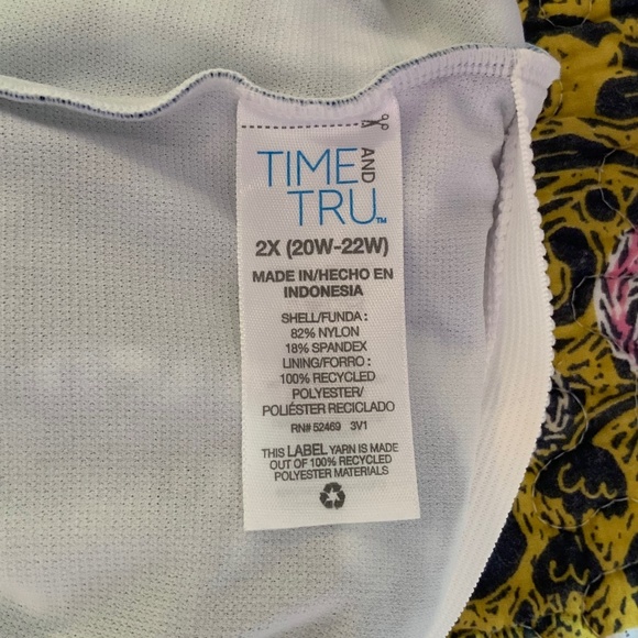 TIE DYE BLUE AND WHITE BATHING SUIT PLUS SIZE 20/22 - Picture 6 of 6